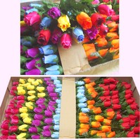 Destockage ROSES ARTIFICIELLES - 6 SORTES - LONGUEUR : 18 Cm - 0,08 Cents/Pieces