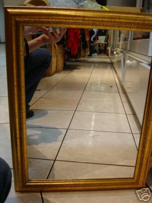 Destockage * MIROIR art d�co Glace Cadre DORE bois 48x38cm NEUF 