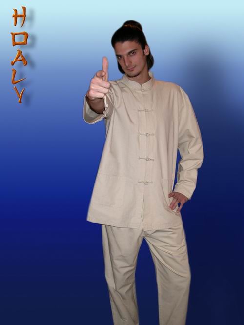 Destockage Ensemble kung fu kimono soie sauvage uni 
