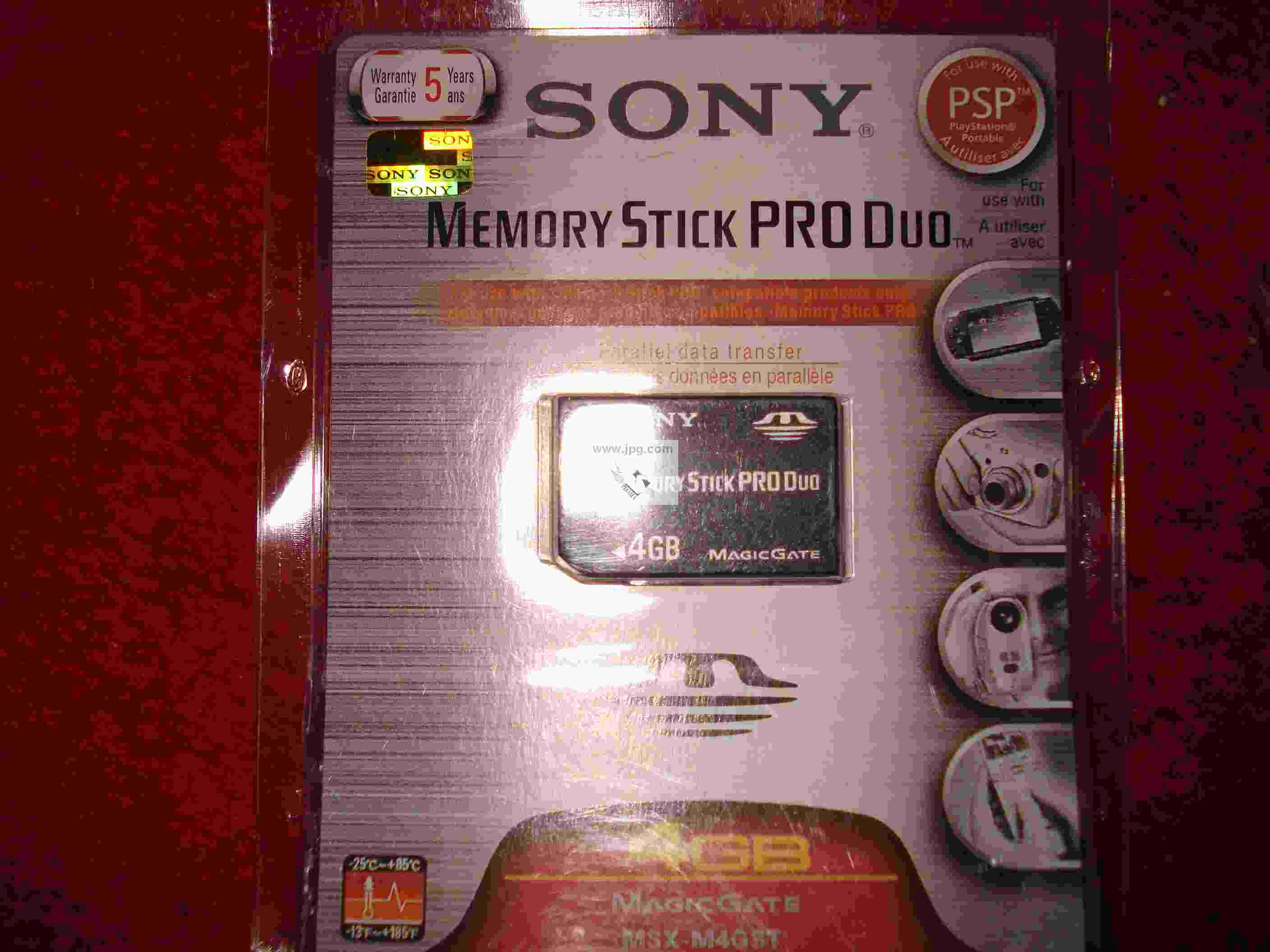 Destockage vends sony memory stick pro duo 4go normal/high speed