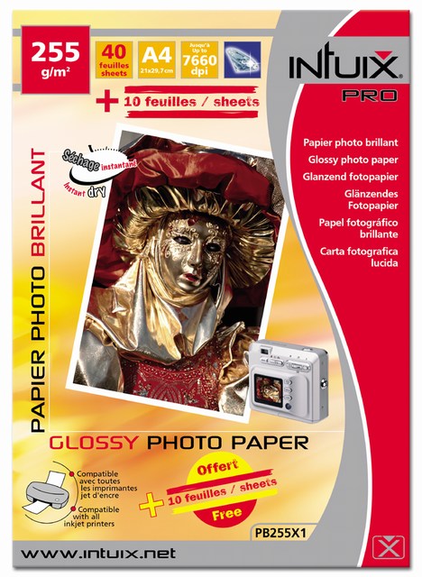 Destockage Papier Photo A4 PRO Intuix 255g Val 46� c�d� 10�
