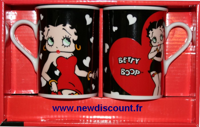 Fournisseur Set de 2 mugs Betty Boop, Grossiste Set de 2 mugs Betty Boop, Destockage Set de 2 mugs Betty Boop