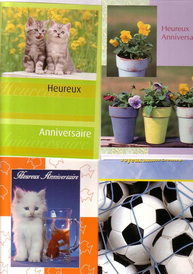 Destockage CARTES POSTALES ANNIVERSAIRE , MARR. , NAISS.