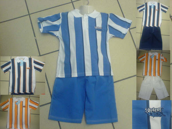 Destockage polo rayure et short bermuda xy744