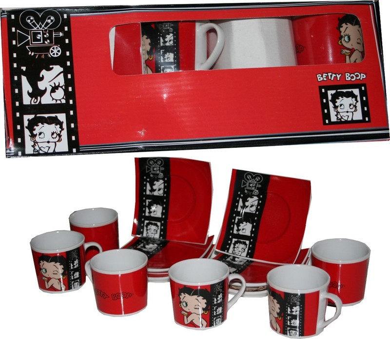 Destockage Service 6 tasses Betty Boop Cinema