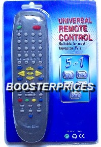 Destockage TELECOMMANDE UNIVERSELLE - 5 EN 1  - 3,10 EUROS