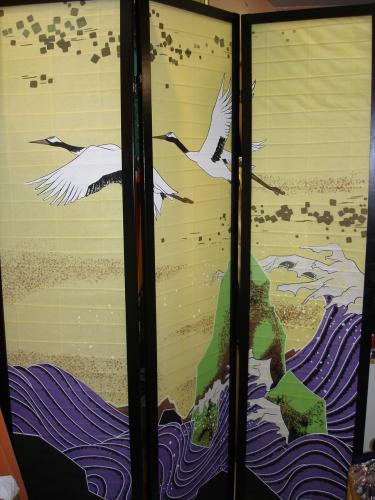 Destockage **PARAVENT art japonais mer +3 pans 132x175 NEUF