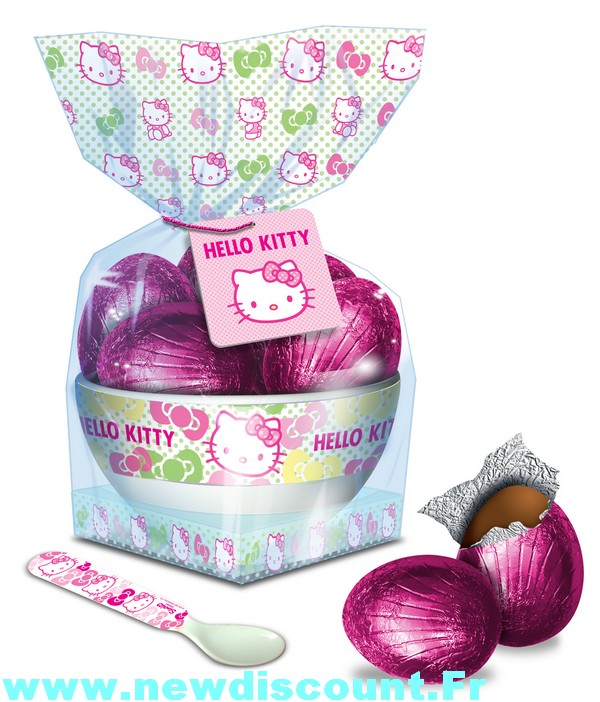 Destockage Bol � dejeuner Hello Kitty avec une Cuill�re