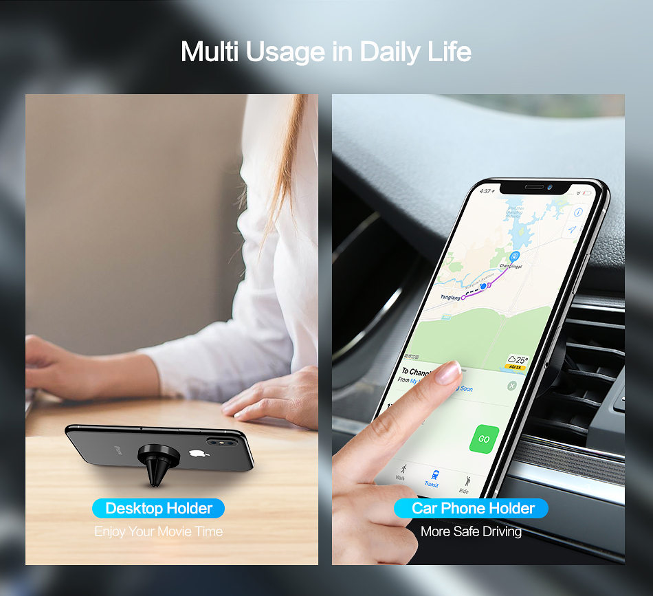 Support Téléphone Voiture Magnétique Pour Dacia Spring 2022- - Fixation Sur Grille D'aération, Design En L