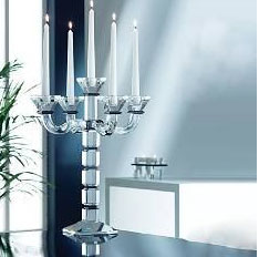 Chandelier bougeoir de cristal à 5 bras design style Art Déco 15x15 cm H.56 cm