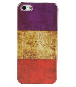 Rétro Type de boîtier belge motif drapeau dur pour iPhone 5