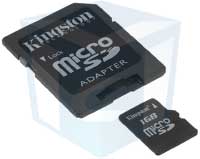 KINGSTON Carte Mémoire Micro SD - 1 Go + Adaptateur SD
