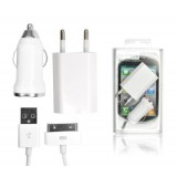 KIT CHARGEURS 3 EN 1 IPHONE 3G/3GS/4/4S BOX
