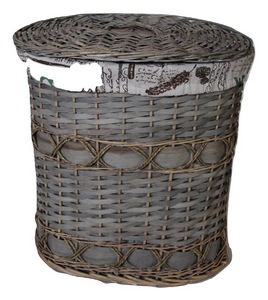 Lot de 3 coffres a linge en osier ovales