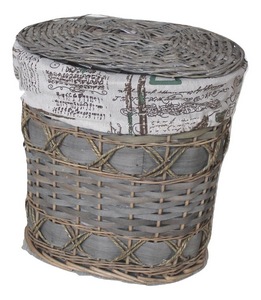 Lot de 3 coffres a linge en osier ovales