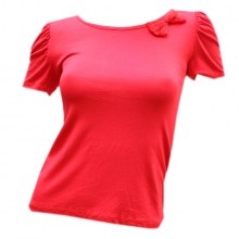 T-shirt avec motif nœud et dentelle au dos