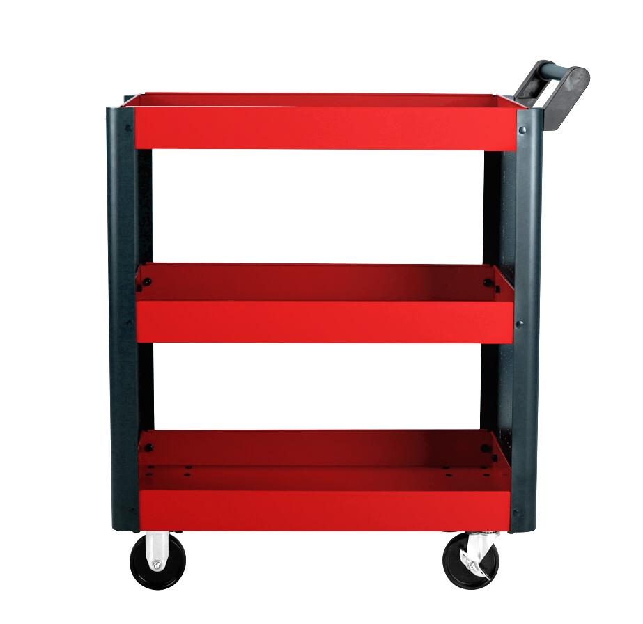 Chariot De Rangement à Roulettes En Métal - Avec Poignée Bois - Pour Salon, Cuisine, Salle De Bain...