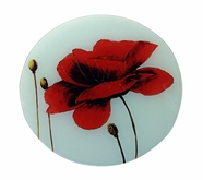 Plateau tournant motif coquelicot