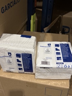SERVIETTES ECOLABEL 1 PLI 20 G/M2 30x30 CM BLANC OUATE (2400 UNITÉ)