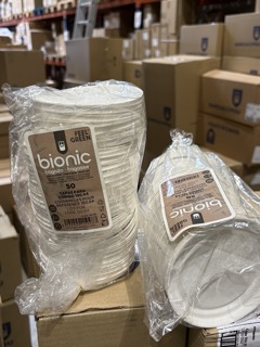BOLS BIONIC 425 ML Ø 10,5x8,3 CM BLANC BAGASSE (600 UNITÉ)