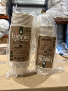 POTS BIONIC 55 ML Ø 6x3 CM BLANC BAGASSE (1000 UNITÉ)