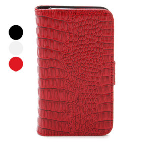Etui de Protection en Cuir Style Portefeuille en Crocodile pour iPhone 4/4S