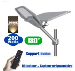 Lampe de rue solaire - Série INTERSTELLAR - 200 Watts - 18000 Lumens - 90 Lumens/Watt...