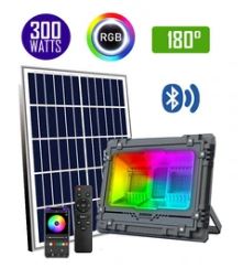 Projecteur LED solaire - Série WARRIOR RGB - 300 Watts - Angle 180° - Lampe 34 x 27 x...