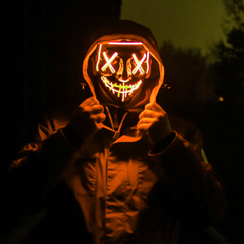 SHOP-STORY - MASK THE PURGE ORANGE : Masque LED du Film du0027Horreur