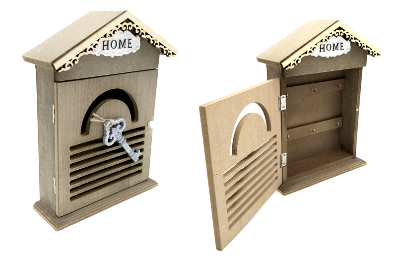 Boîte à clés murale bois Home 27cm à partir de 7,97€ Destockage Grossiste