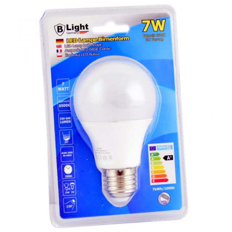 Ampoule LED E27 7W 6500K blanc froid à partir de 3,43€ HT Destockage