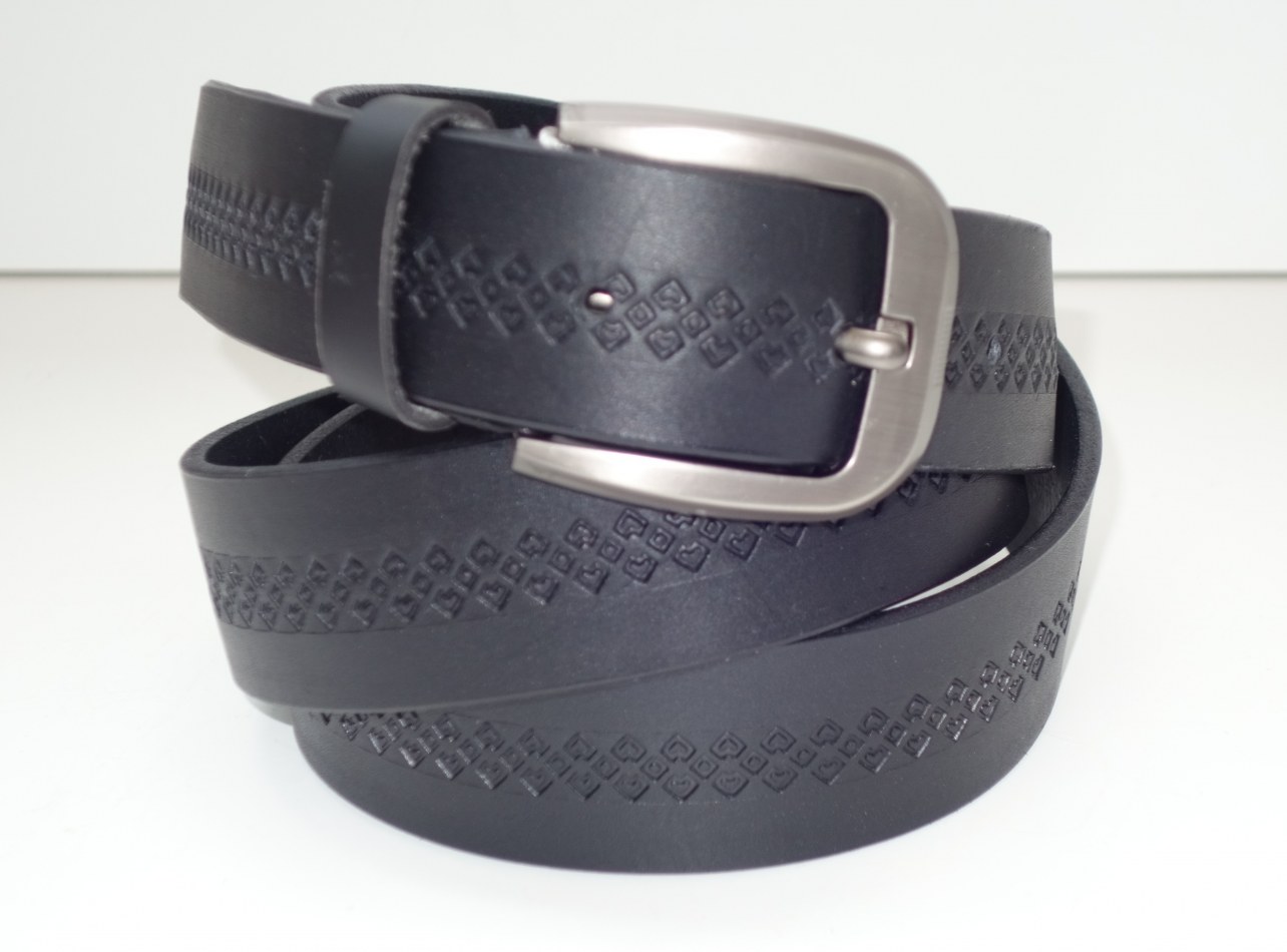 Ceinture Homme En Cuir Véritable 3 Cm - Fabriqué En Allemagne - Qualité Premium - Noire - Ajustable