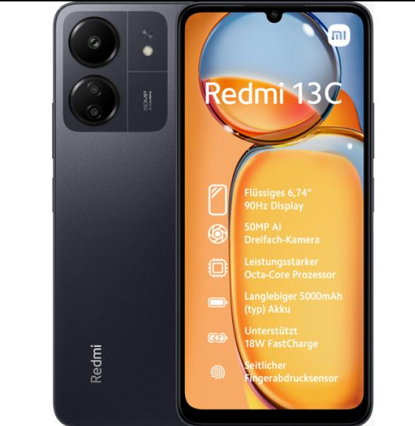 Tiroir Carte SIM Pour Xiaomi Redmi 13C Double SIM Noir Minuit - Pièce De Rechange Originale - Installation Facile