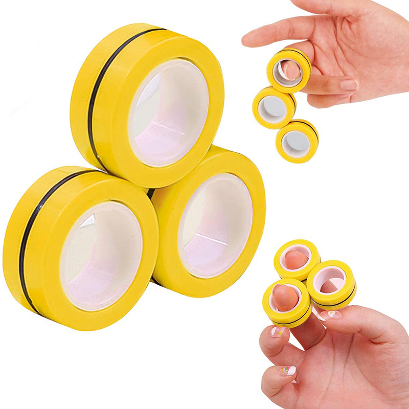 Lot De 2 Jouets Magnétiques Anti-Stress Portables - Rouge Et Noir Pour Concentration Et Relaxation