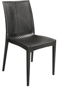 Chaise polypropylene de colouers, rotin faux