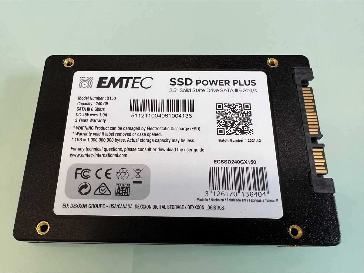 Disque dur interne SSD 240 Go SATA 2.5 Emtec X150 Power Plus Destockage