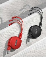 Câbles de rétractables charge rapide téléphone mobile 3 en 1 USB-A USB-C lightning 3 en 1