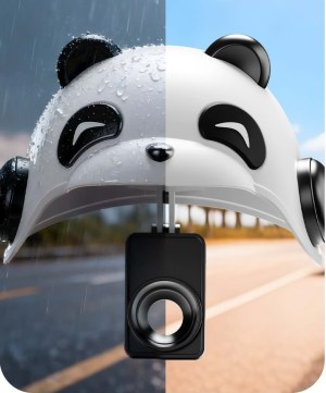 Porte-téléphone original avec casque panda protection pluie et protection UV  pour vélo...