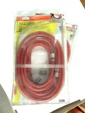 1 Tuyau T6/10M pvc rouge 6x11 10 m 1/4 f + Embouts baïonnette Mecafer 156015