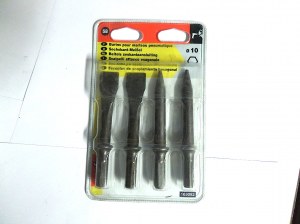 1 Jeu de 4 burins hexagonaux 2 ronds + 2 plats Mecafer 163092