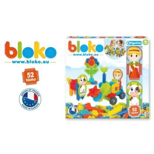 Jeu d'assemblage - BLOKO - Coffret de 50 BLOKO et 2 figurines Ferme - Dès 12 mois