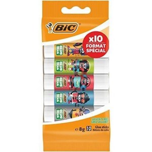 BIC 951341 Ecolutions Bâtons de Colle - Blister Format Spécial de 10, 8g, Décors Assort...