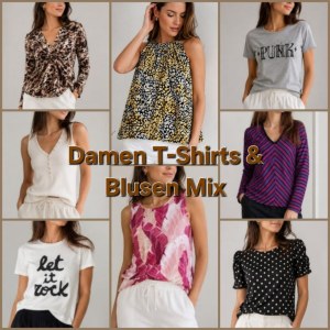 020135 Mix aus Damen-T-Shirts + Blusen
