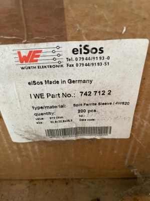 Wurth Elektronik 742-7122 Snap Ferrite Core split ferrite sleeve
