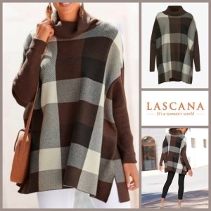 020215 Pull-pour femme façon poncho Lascana