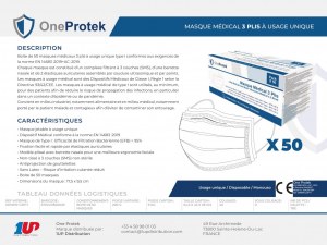Masque Médical 3 plis Type I - EN 14683:2019 + AC:2019