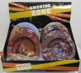 Cendrier plat metal decors animaux de la jungle presentoir de 48pcs