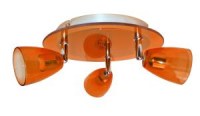 Plafonnier Verre Orange + métal 3x50W GU10 KOBIA