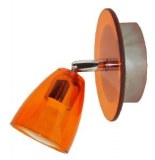 Spot Patère Verre Orange + métal 50W GU10 KOBIA