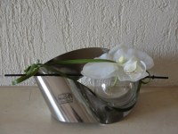 BOOKAN vase design en inox et pyrex